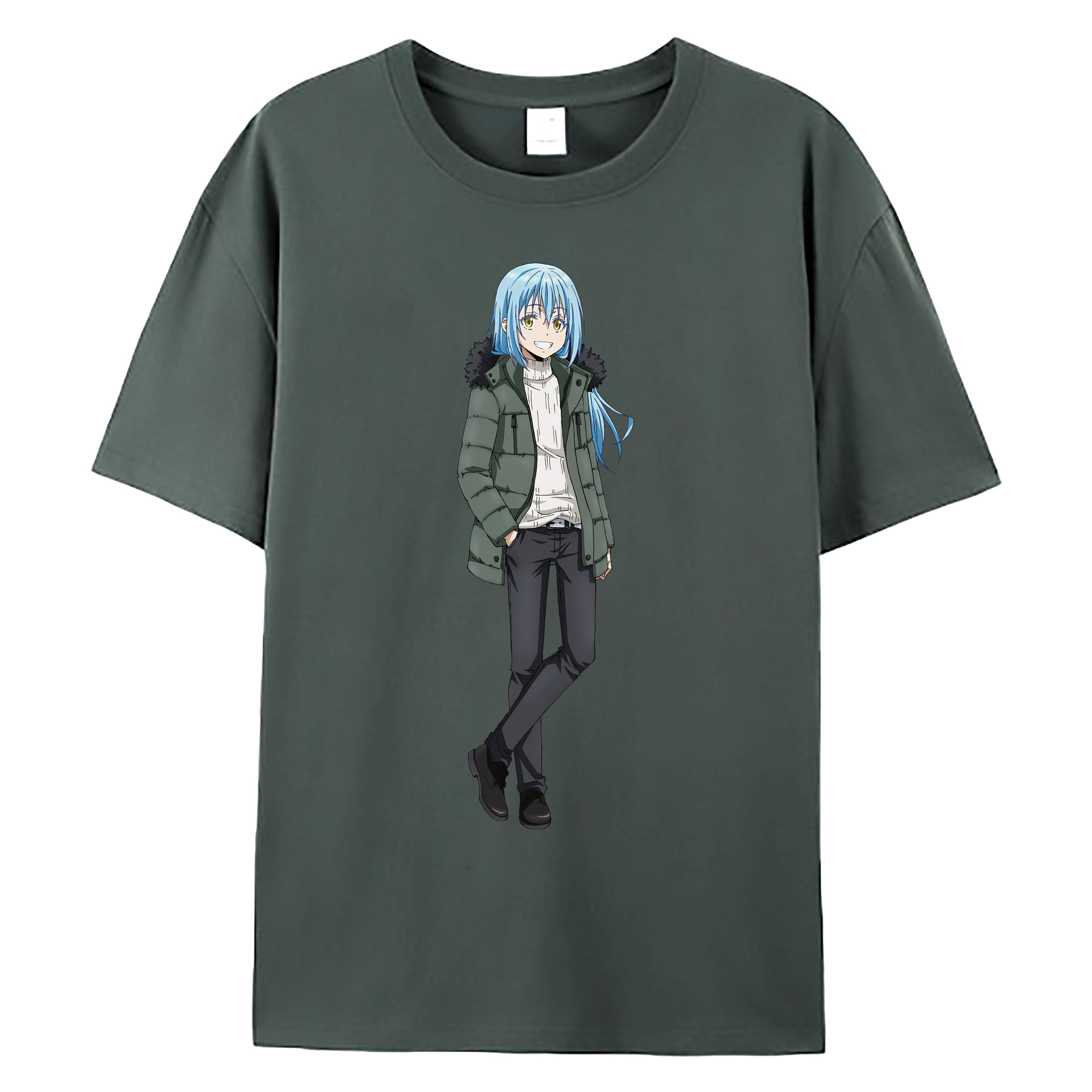 （画像用） 転スラ Regarding Reincarnated to Slime 綿100％ メンズ半袖Tシャツ｜肌触りやわらか＆通気性